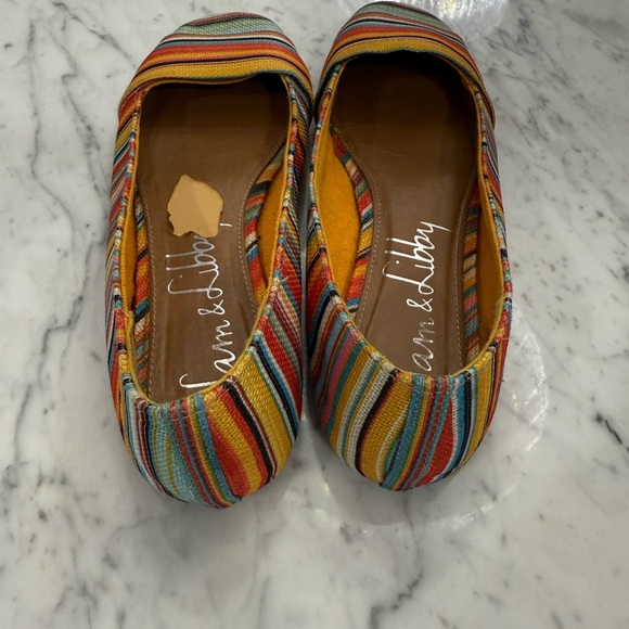 Sam & Libby Colorful Striped Ballet Flats Rainbow Pride Size 7.5 - Picture 6 of 7